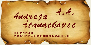 Andreja Atanacković vizit kartica